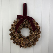 Pinecone Wreath with Bow – 34cm